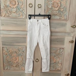 Bershka White Ripped Jeans